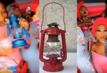 No be juju be that? Guests served drinks inside lantern at an event (Video)