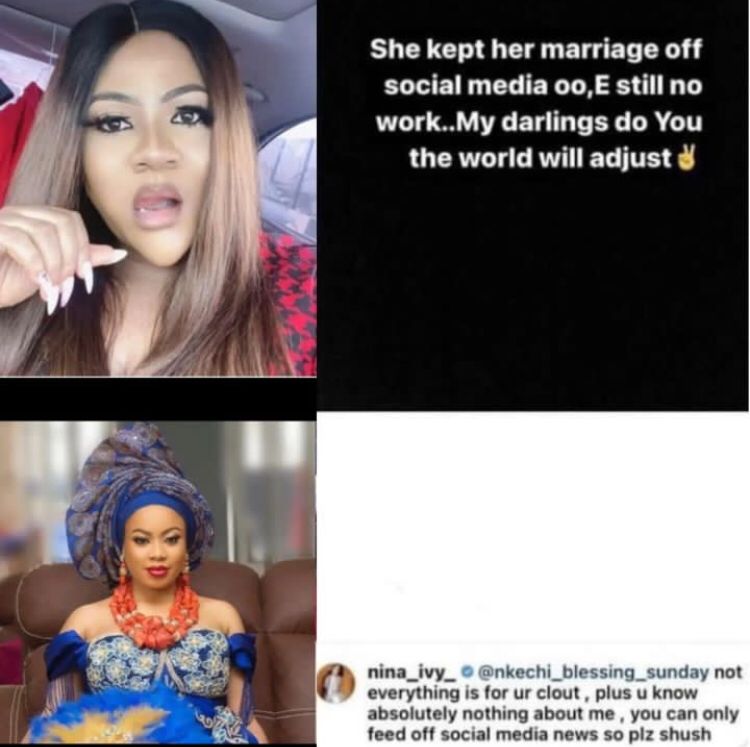 Nkechi Blessing Drags Nina Ivy For Attacking Her Over A Post About Her Failed Marriage