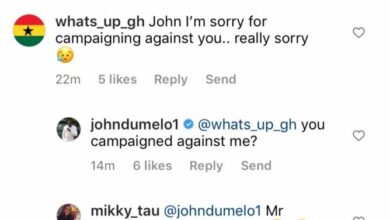 Check Out John Dumelo's Reaction After Someone Apologized For Campaigning Against Him