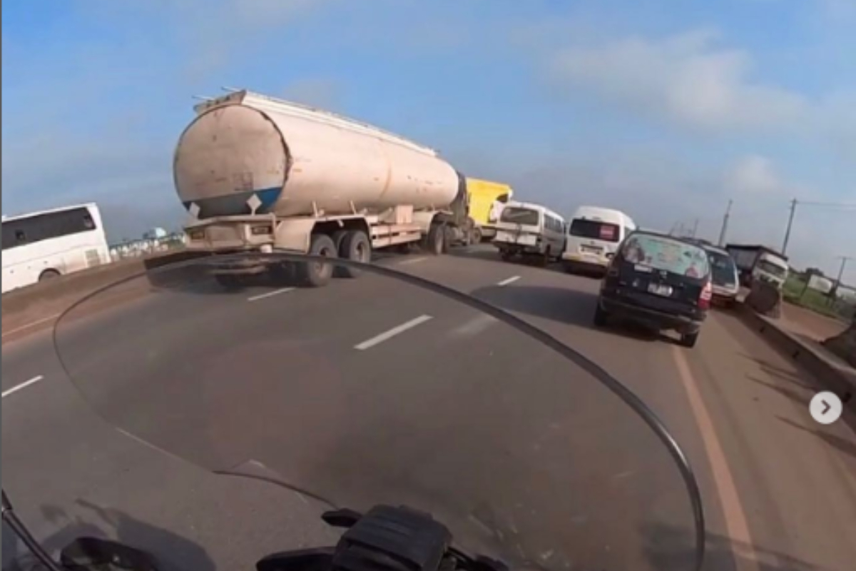 Watch How A Fuel Truck Rammed Into Six Cars While Over-speeding On A Highway