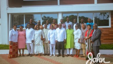 Newly elected Volta, Greater Accra NDC executives visit Mahama