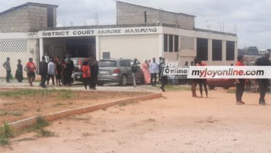 Family of woman killed by police boyfriend at Asokore Mampong besiege court in Kumasi