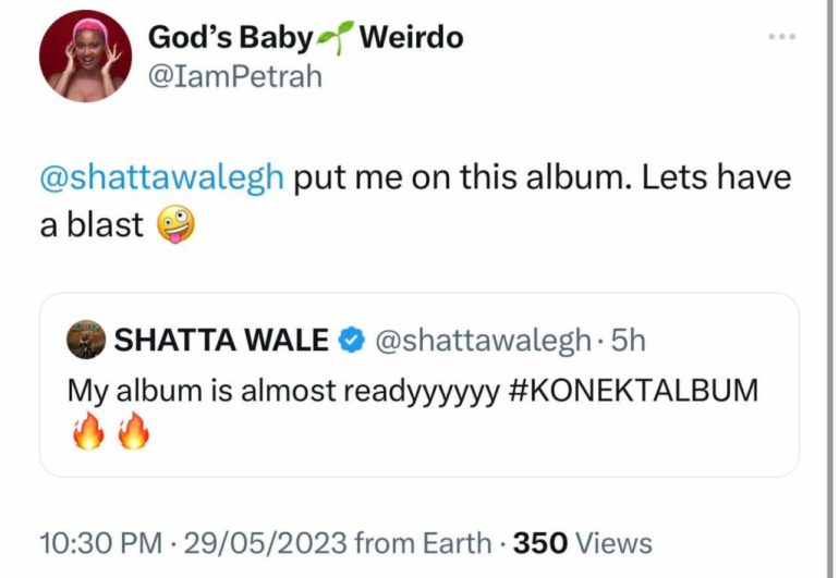 Petrah Begs Shatta Wale to be on his Konekt Album